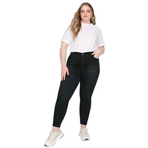 Trendyol High Waist Skinny Plus Size Jeans dames, Zwart, 42 NL