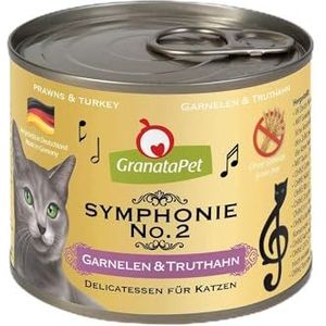 GranataPet Symphonie No.2 Garnalen & Turkije Nat Kat Voedsel 6 Blikjes van 200 g