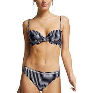 ESPRIT Women Beach Voorgevormde Gestreepte Beugel Bikinitop Donkerblauw/Wit