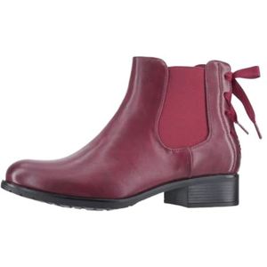 Elara Enkellaarsjes voor Dames Chelsea Boots met Strik Chunkyrayan F916 Wine-42