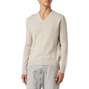 Hackett London Heren Merino Cash Mix V Trui Trui, Beige (Ecru), XL