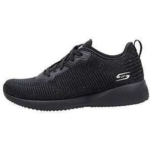 Skechers Bobs Squad Total Glam trainingsschoenen voor dames, 4, Zwart, 37 EU, Zwart/Zilver, 37 EU