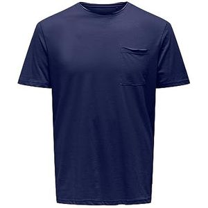 ONLY & SONS Onsroy Reg Ss Slub Pocket Tee Noos T-shirt voor heren, Beacon Blue., M