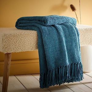 Appletree Loft - Chenille Throw - Getextureerde Throw - 130 x 180 cm - Teal
