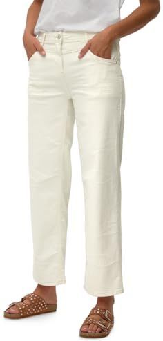 Cecil - B379415 - Damesjeans - Lichtbeige - Hoge Taille - Wijde Pijpen