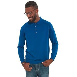 Joe Browns Heren kobalt gebreide polo met lange mouwen, blauw, XXL, Blauw, XXL