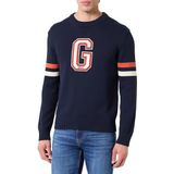 Gant - Gebreide Trui - Evening Blue - GRAPHIC BADGE