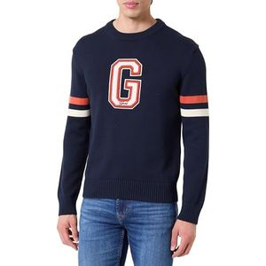 Gant - Gebreide Trui - Evening Blue - GRAPHIC BADGE