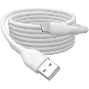 DIGITUS Oplaadkabel - USB A naar Lightning - 0,5 m - 480 Mbit/s USB-kabel 12 W 2,4 A - Flexibele siliconenmantel met knikbeveiliging - MFI-gecertificeerd voor Apple-apparaten - Wit