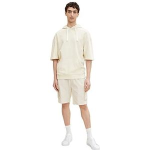 TOM TAILOR Denim Uomini Cargo Sweat bermuda shorts 1031434, 13808 - Creme, L