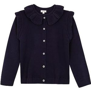 Gocco Blauwe jas met ruches en kraag S pullover voor meisjes, marineblauw, 4-5 Jaren
