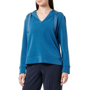 s.Oliver BLACK LABEL Dames sweatshirt met capuchon blauw groen 42, blauwgroen, 42