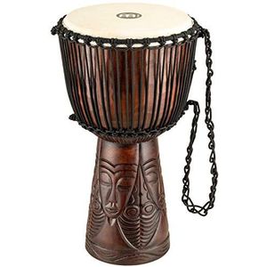 Meinl Percussion PROADJ4-L Professional African Style Djembe 30,48 cm (12 inch) diameter, bruin met speciale ""African Queen"" snijwerk