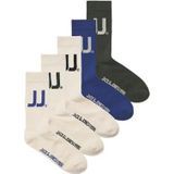 Jack & Jones - JACKAI - Huissokken - Crème - Donkerblauw - Donkergroen - Zwart - 5 Pack