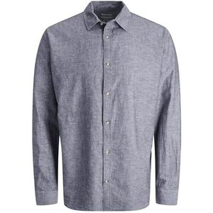 Jjesummer Ls Sn Linen Shirt, Faded Denim, S