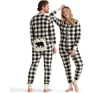 Hatley Union Suit Pyjama Set, Crème Plaid, XL