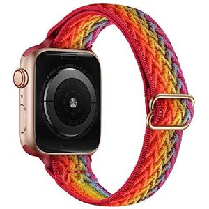 Lysun Elastische nylon Solo Loop band, compatibel met Apple Watch band 42 mm 44 mm 45 mm, voor dames en heren, verstelbare sport-elastische band voor iWatch Series SE/7/6/5/4/3/2/1