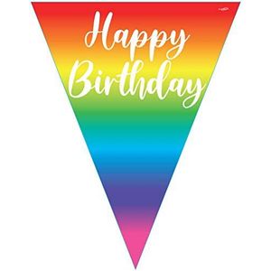 Party Bunting Rainbow Script Verjaardag 11 vlaggen 3.9m