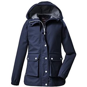 killtec Girl's Jas/outdoorjack met capuchon, waterdicht - KOS 68 GRLS JCKT, blue anthracite, 128, 37969-000