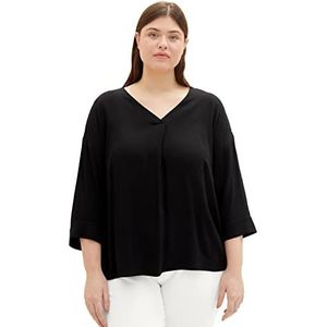 TOM TAILOR Dames blouse 1035952, 14482 - Deep Black, 44 Grote maten