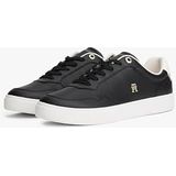 Tommy Hilfiger - ESSENTIAL ELEVATED COURT SNEAKER - Zwart/wit - Plateausneakers