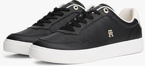 Tommy Hilfiger - ESSENTIAL ELEVATED COURT SNEAKER - Zwart/wit - Plateausneakers