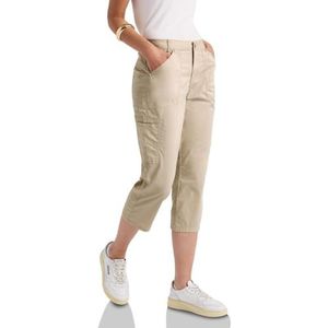 Street One - 3/4 Satijnen Broek - Beige - Stretch Katoenmix