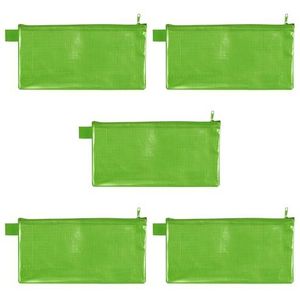 VELOFLEX 2706040-5 - Etui met rits groen, 5 stuks, 235 x 125 mm, documentenhoesje van met stof versterkt EVA-materiaal