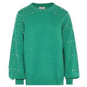 Faina Dames parelversierde pullover groen M/L