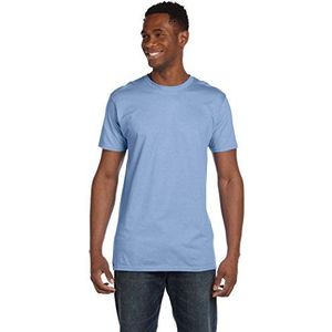 Hanes Heren Nano Premium Katoen T-Shirt (Pack van 2), Lichtblauw, S