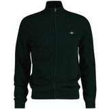 GANT Extra fijne lamswollen cardigan met ritssluiting, Tartan Green, S