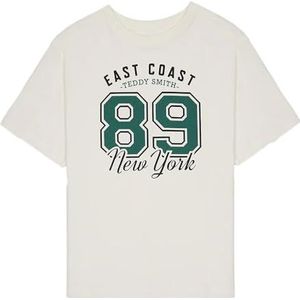 Teddy Smith T- Lou MC Jr T-shirt voor meisjes, Midden Wit, 10 Jaar