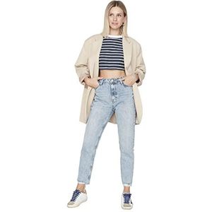 Trendyol Dames Mom Jeans, Lichtblauw, 34, Lichtblauw, 60