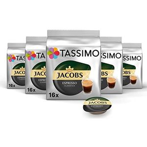 Tassimo Capsules Jacobs Espresso Classico, 80 koffiecapsules, 5 x 16 drankjes