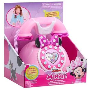 Just Play Minnie Mouse draaitelefoon Minni spreken met Me Disney Junior, met licht- en geluidseffecten, fantasiespel, speelgoed voor kinderen vanaf 3 jaar, roze, 886144882722