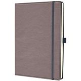 Sigel CO690 Premium notitieboek, lederlook, gestippeld, ca. A4, taupe, hardcover, 194 pagina's, conceptum