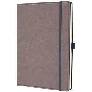 Sigel CO690 Premium notitieboek, lederlook, gestippeld, ca. A4, taupe, hardcover, 194 pagina's, conceptum