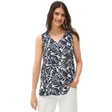 Cecil - Gedessineerde Blousetop - Blauw - Mouwloos - Viscose