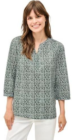 Blouse - Tuniek Kraag - Katoen - Losse Pasvorm - All-over Patroon
