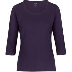 Trigema Dames 3/4 mouw shirt van biologisch katoen, paars (deep purple), XXL