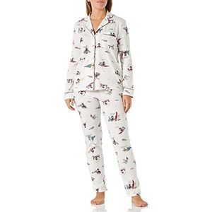 Women'secret Pyjama met lange broekmouwen, katoen, single jersey mickey, print op witte achtergrond, regular voor dames, Witte achtergrond, S
