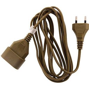 Zenitech - H03VVH2-F 2x0.75mm² Verlengsnoer - 6A Elektrische Verlengsnoer Met Stopcontact Zonder Aarde - Ingebouwde Kinderbeveiliging - Voldoet Aan NF Normen - Goud - 3m