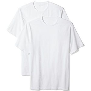 Amazon Essentials Heren Regular-Fit T-shirt met korte mouwen en ronde hals, pak van 2, wit, 6X-Large Big, Kleur: wit., 6X-Large Big