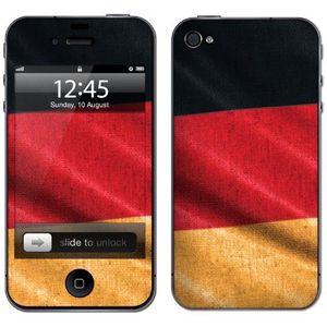 atFoliX Voetbal 2012 Duitsland vlag designfolie voor Apple iPhone 4 / 4s