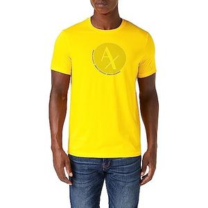 Armani Exchange Heren Slim Fit Circle Logon Ax Pima Cotton Tee T-shirt, geel, M