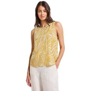Street One - Blousetop - Geel - Mouwloos - Knoopsluiting