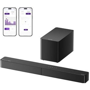 ULTIMEA Poseidon M60 Boom, 5.1ch soundbar met Dolby Atmos, thuisbioscoop 4D surround sound systeem, 340 W soundbar voor tv-apparaten met subwoofer, basversterking, app-bediening, Bluetooth 5.4