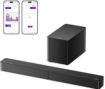 ULTIMEA Poseidon M60 Boom, 5.1ch soundbar met Dolby Atmos, thuisbioscoop 4D surround sound systeem, 340 W soundbar voor tv-apparaten met subwoofer, basversterking, app-bediening, Bluetooth 5.4