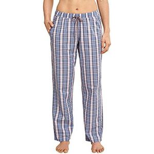 Schiesser Dames Mix&Relax geweven broek lange pyjamabroek, blauw (jeansblauw 816), 44