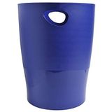 Exacompta Ref. 453104D prullenbak met handgrepen ECOBIN – grote inhoud 15 liter – gecertificeerd met blauwe engel – afmetingen: 26,3 x 26,3 x 33,5 cm – ondoorzichtig nachtblauw